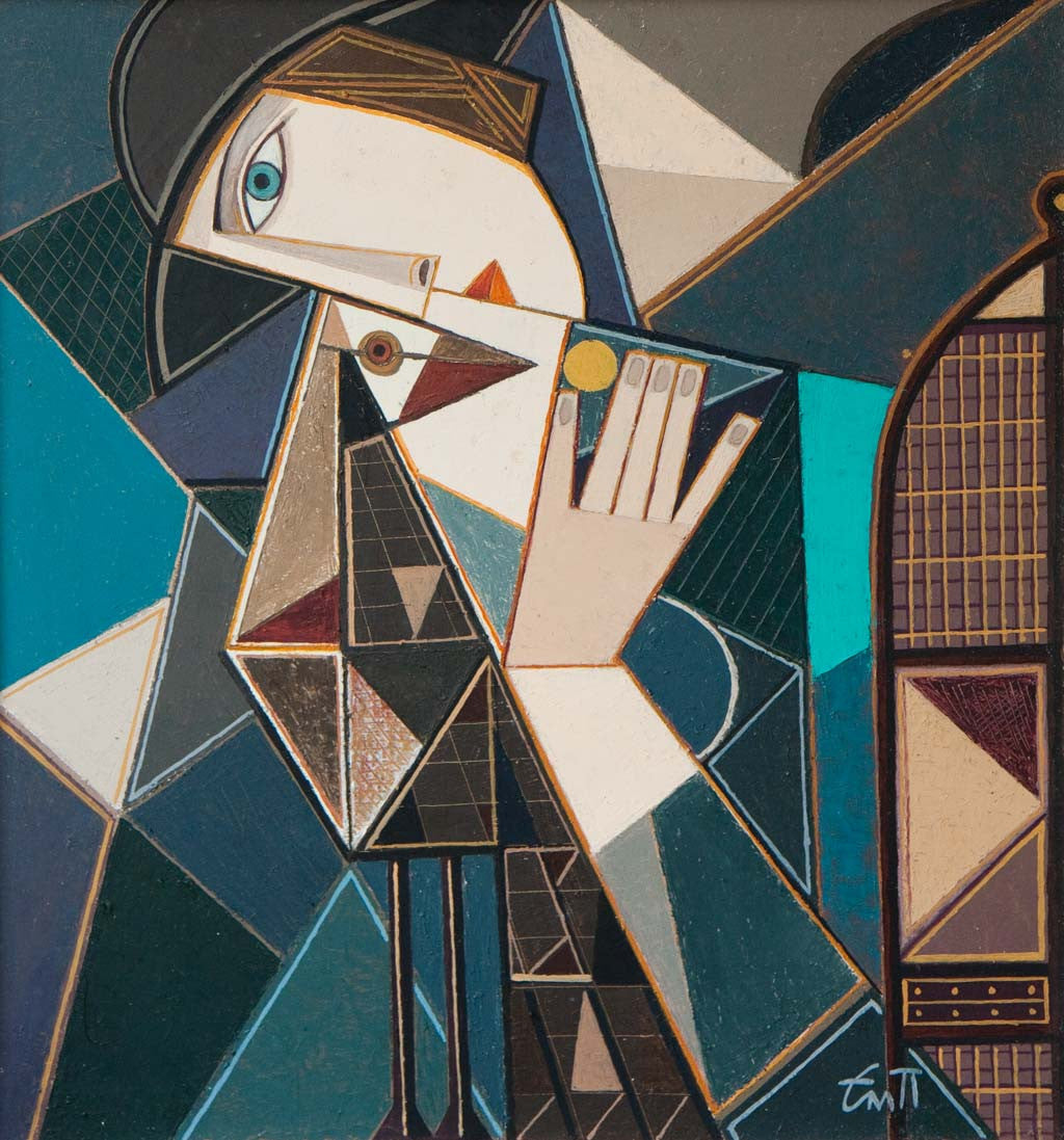 Жена с птица