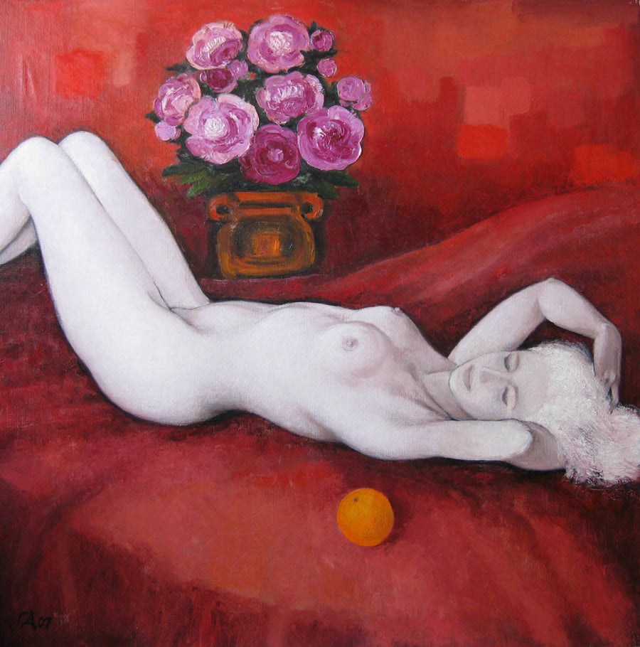 Голо тяло с божури, Генчо Денчев