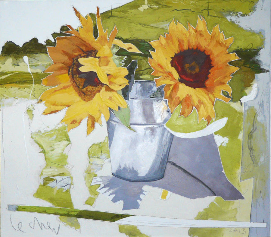 Натюрморт със слънчогледи, Георги Лечев