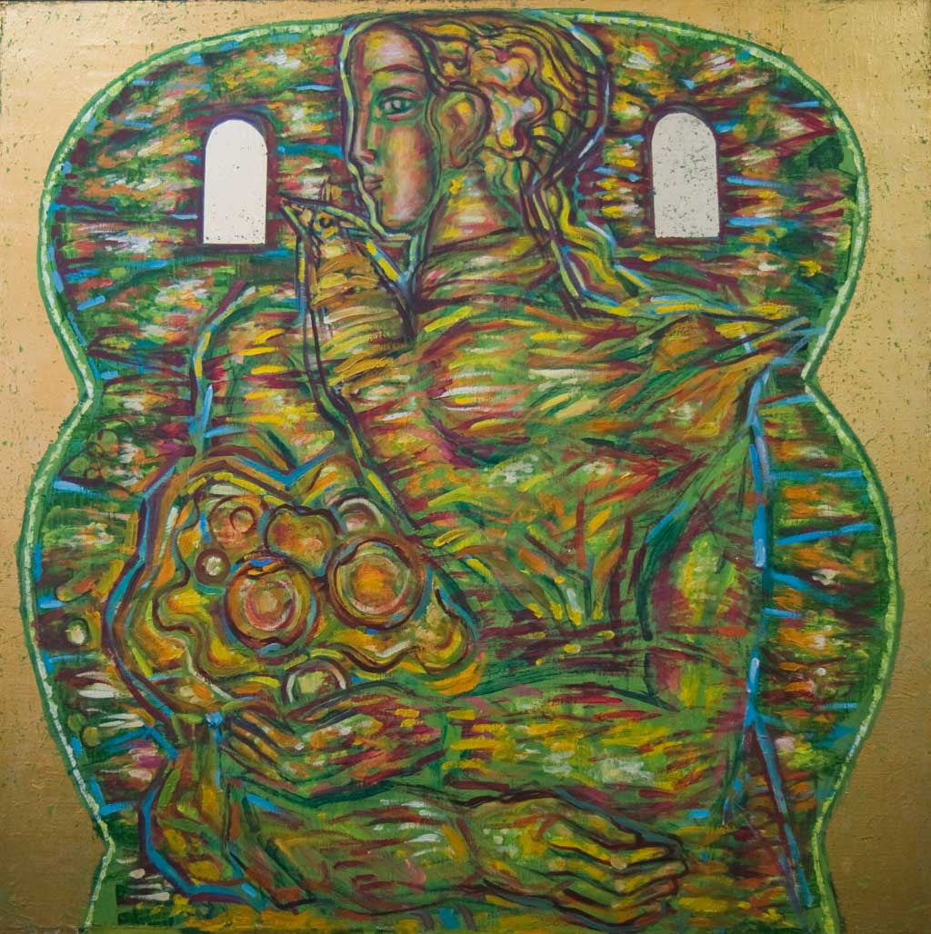 Жена с птица