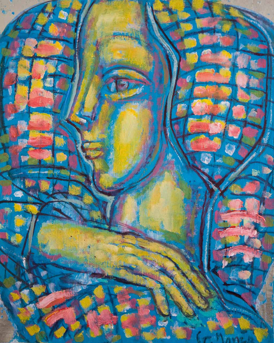 Портрет в синьо II, Стоян Илиев