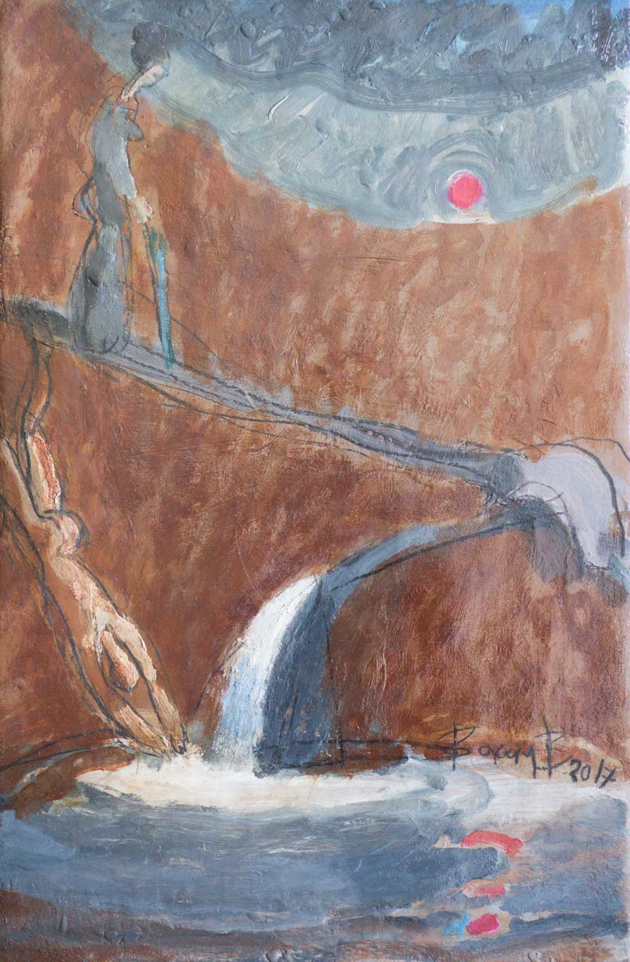 Жена не обръща внимание на мъж, който скача във вир, Васил Василев