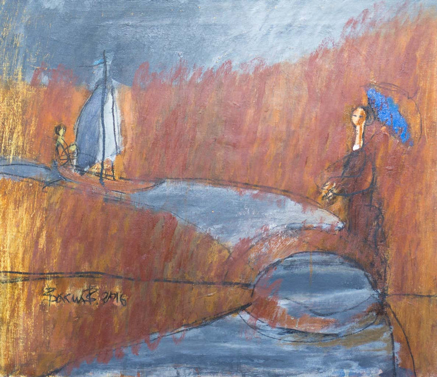 Буря и лодка в реката, Васил Василев