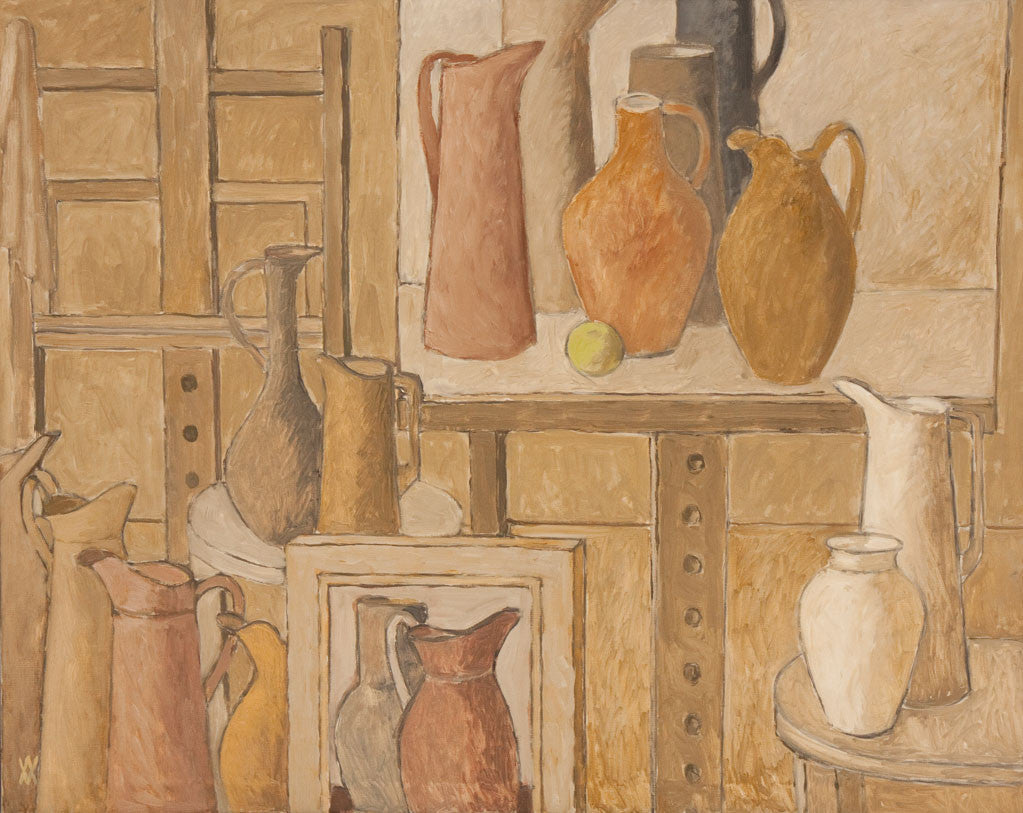 Натюрморт със статив и съдове, Василка Монева