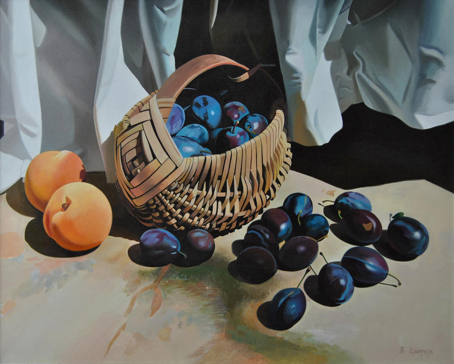 Натюрморт със сливи, Валери Цветков